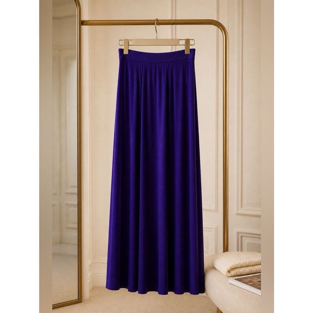 PURPLE MAXI SKIRT WITH ELASTIC WAIST SIZE LARGE